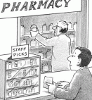 pharmacy staff picks - cartoon by Harry Bliss
